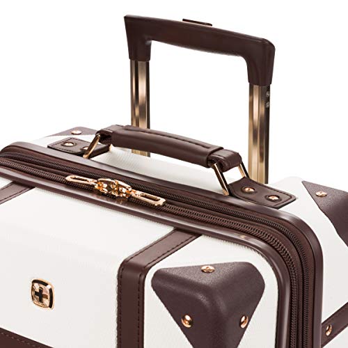  SwissGear 7739 Hardside Luggage Trunk with Spinner Wheels,  White, Carry-On 19-Inch