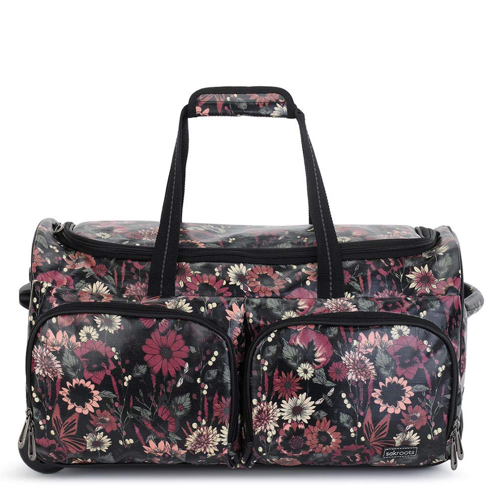 Sakroots Women s New Adventure Rolling Duffel Bag Graphite In Bloom One Size