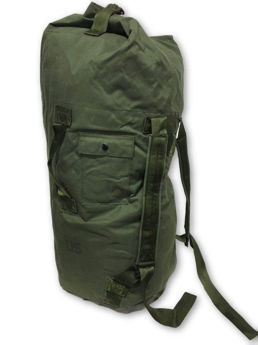 Military Duffle Bag, OD Green Nylon Sea Bag Carry Straps Army Duffel USGI  EXC