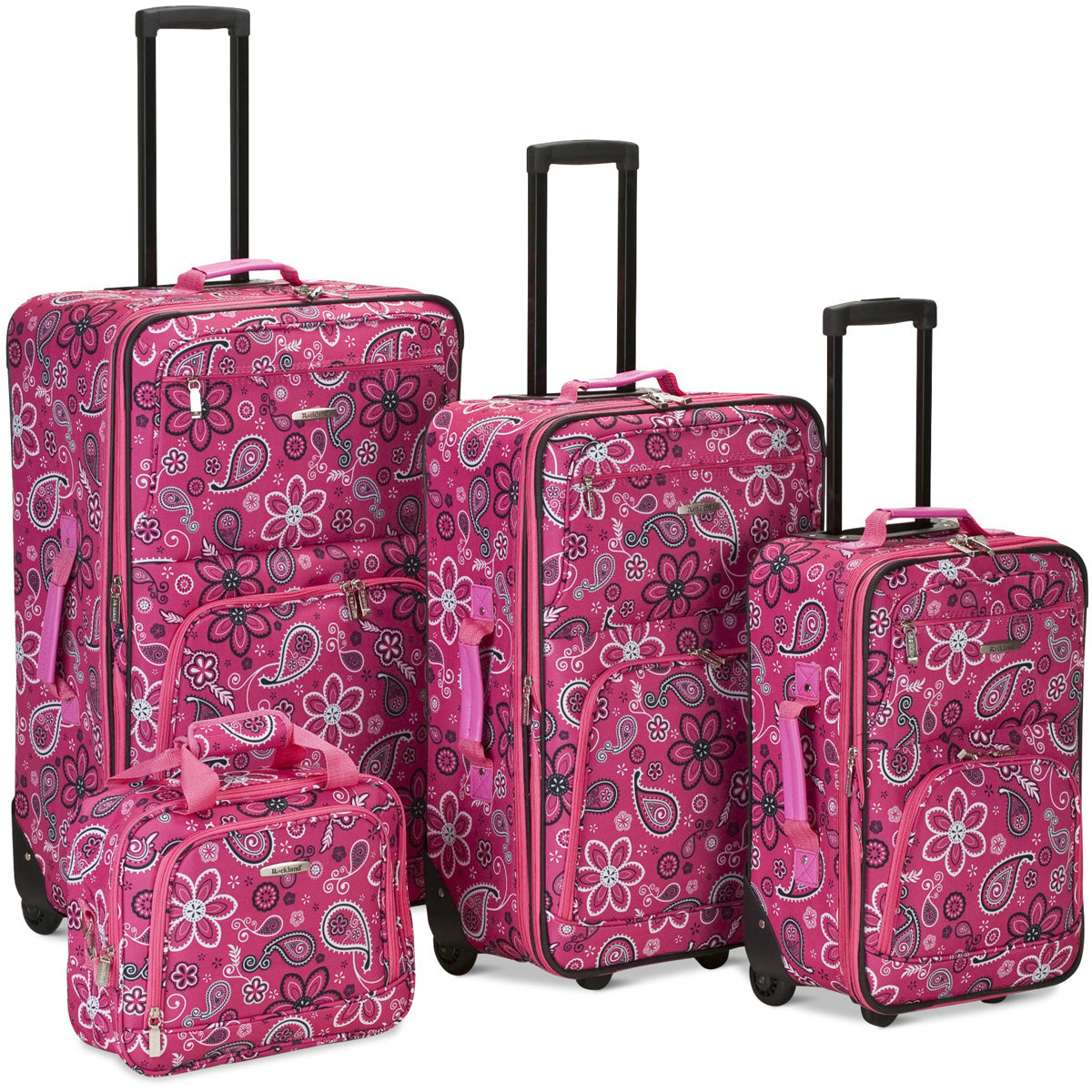 Rockland Luggage 2pc Softside Carry On Luggage Set - Pink