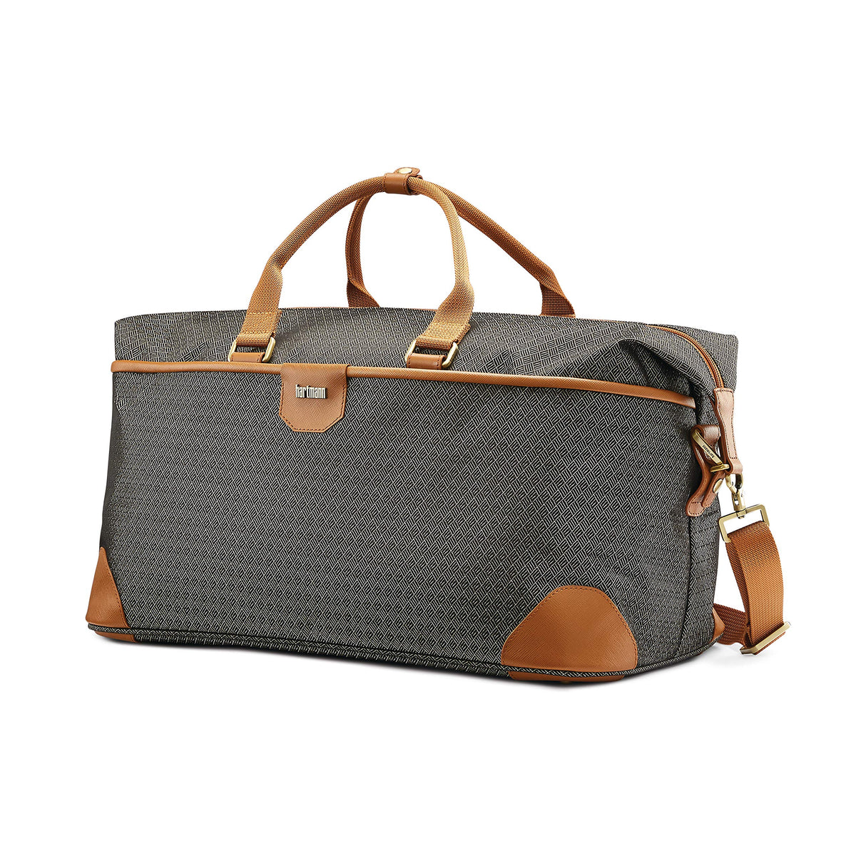 Hartmann Brown Tweed Luxury Designer Travel Bag Overnight Large Tote