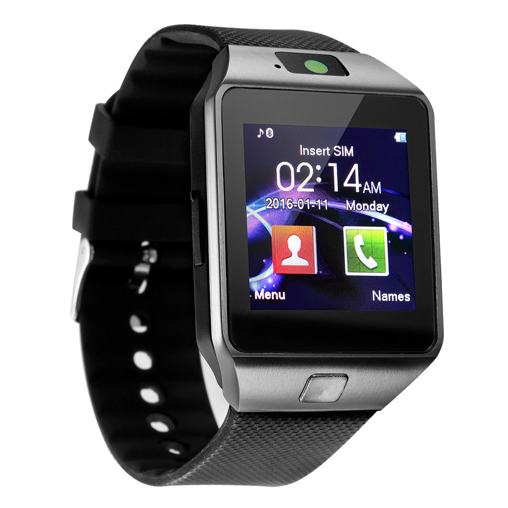 Bluetooth Smart Watch Dz09 Smartwatch GSM Sim Card with Camera for Android iOS Black