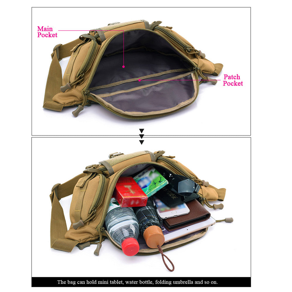 Free Knight Waterproof Tactical Molle Bag Waist Fanny Pack Hiking Fishing  Sports