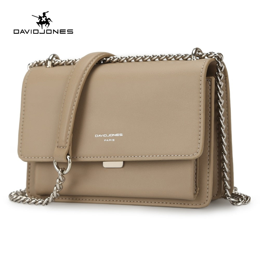 DAVIDJONES Women's Small Saffiano Faux Leather Crossbody Bag, Cameron  Shoulder Handbag and Wallet Purses with Chain Strap