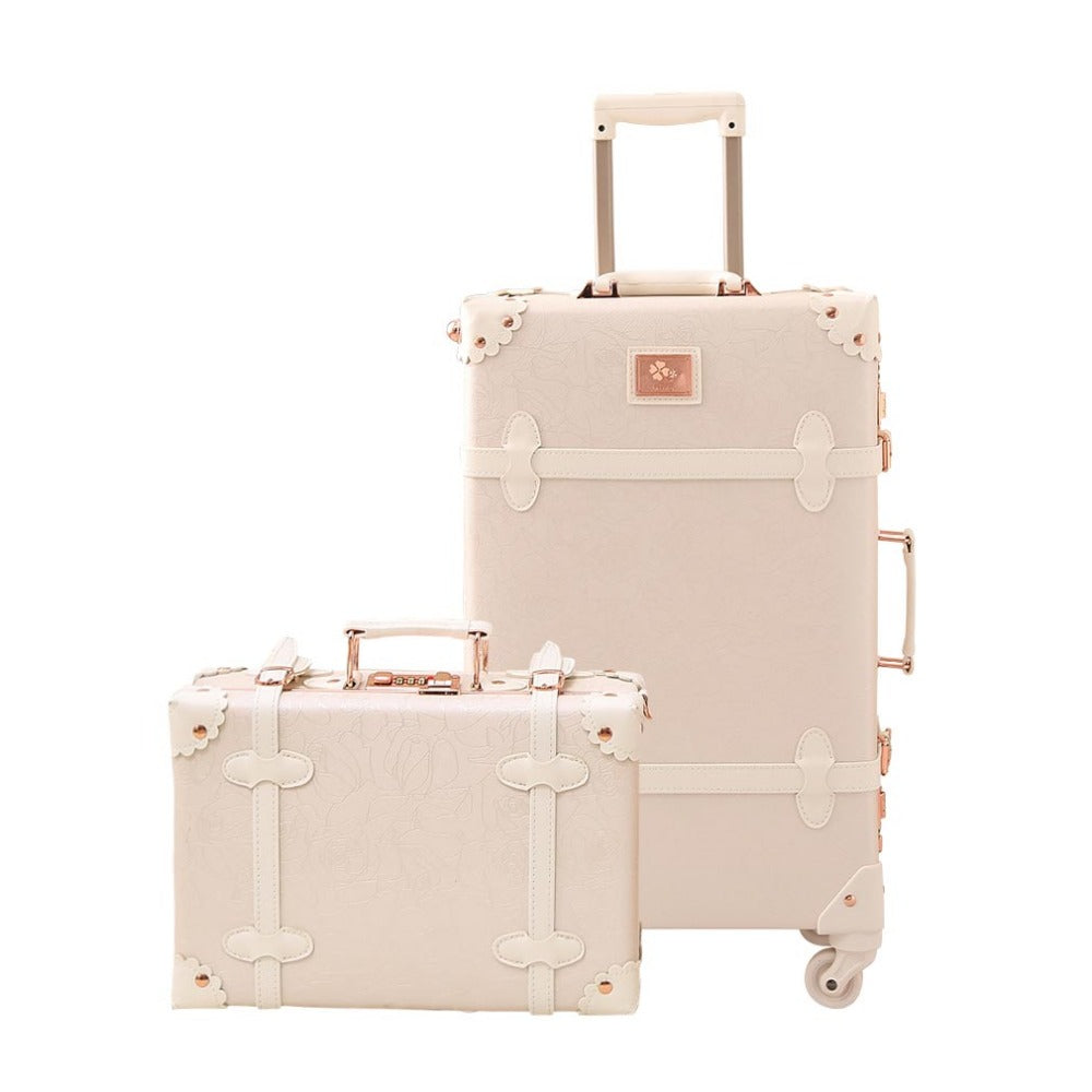 urecity Cute Vintage Look Lightweight Spinner Luggage Set of 2