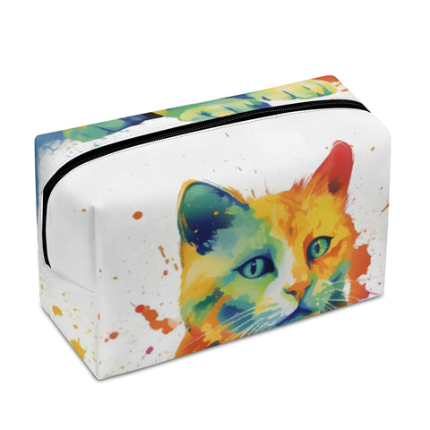 Cat Print  PU Cosmetic Bag