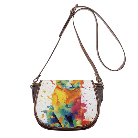 Cat Print  Saddle Bag