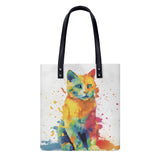 Cat Print  PU Leather Handbags