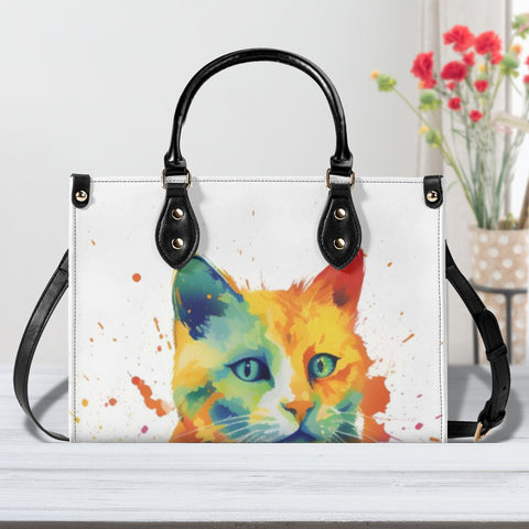 Cat Print  New Version-Luxury Women PU Leather Handbag