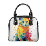 Cat Print  PU Shoulder Handbag