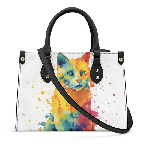 Cat Print  Luxury Women PU Handbag With Shoulder Strap