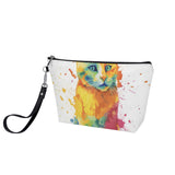 Cat Print  Zipper Sling Make Up Bag