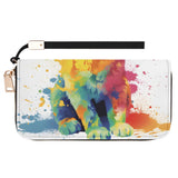 Cat Print  Leather Zipper Wristlet Wallet