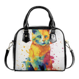 Cat Print  PU Shoulder Handbag