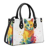 Cat Print  Luxury Women PU Handbag With Shoulder Strap