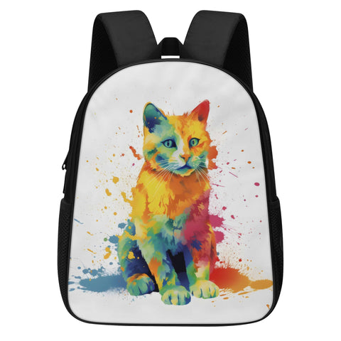 Cat Print  14 Inch Nylon Backpack