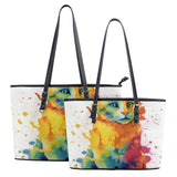 Cat Print  Fashion PU Tote Bags