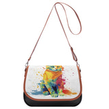 Cat Print  Classic Leather Shoulder bag