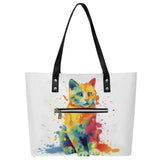 Cat Print  Womens PU Leather Handbag