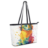 Cat Print  Fashion PU Tote Bags