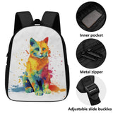Cat Print  14 Inch Nylon Backpack