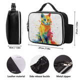 Cat Print  Detachable Leather Lunch Bag