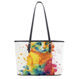 Cat Print  Fashion PU Tote Bags