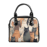 Cat Print  PU Shoulder Handbag