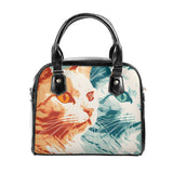 Cat Print  PU Shoulder Handbag