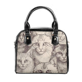 Cat Print  PU Shoulder Handbag