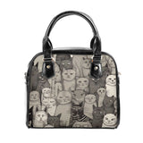 Cat Print  PU Shoulder Handbag