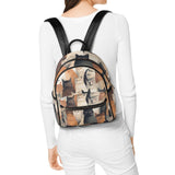 Cat Print  Casual PU Backpack