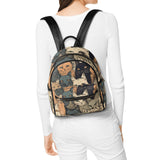 Cat Print  Casual PU Backpack