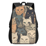 Cat Print  Kids Casual School Backpack