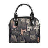 Cat Print  PU Shoulder Handbag