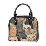 Cat Print  PU Shoulder Handbag