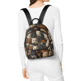 Cat Print  Casual PU Backpack