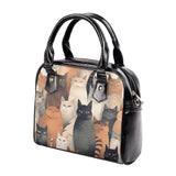 Cat Print  PU Shoulder Handbag