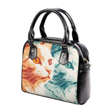 Cat Print  PU Shoulder Handbag