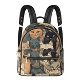 Cat Print  Casual PU Backpack