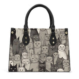 Cat Print  Luxury Women PU Handbag