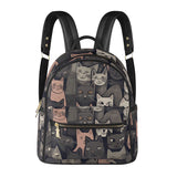 Cat Print  Casual PU Backpack