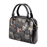 Cat Print  PU Shoulder Handbag