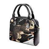 Cat Print  PU Shoulder Handbag