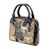 Cat Print  PU Shoulder Handbag