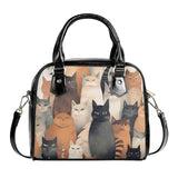 Cat Print  PU Shoulder Handbag