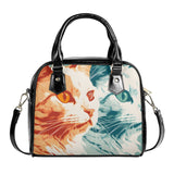 Cat Print  PU Shoulder Handbag