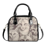 Cat Print  PU Shoulder Handbag