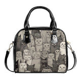 Cat Print  PU Shoulder Handbag