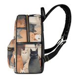 Cat Print  Casual PU Backpack